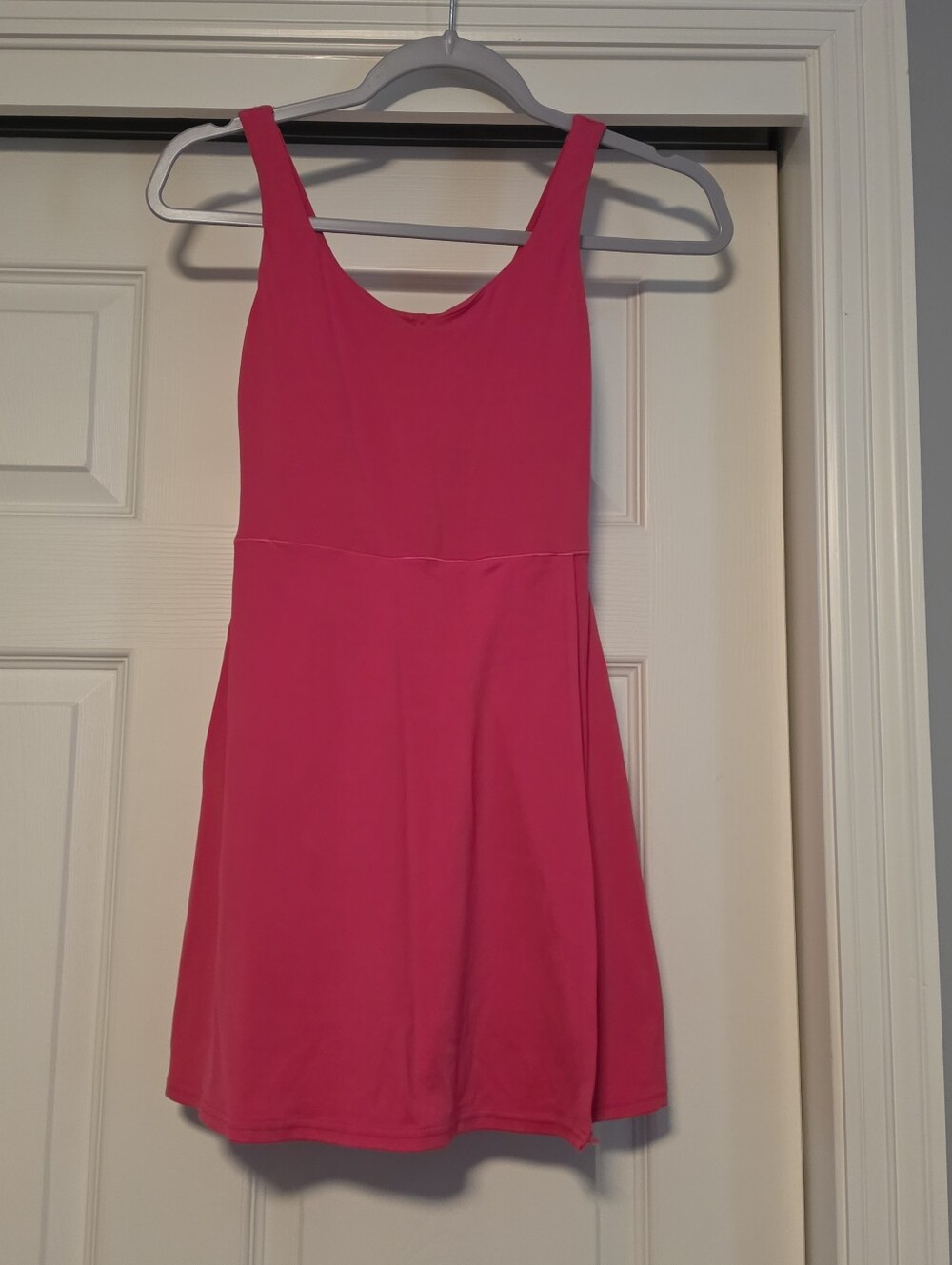 Simple Scoop Neck Pink Tank Dress
